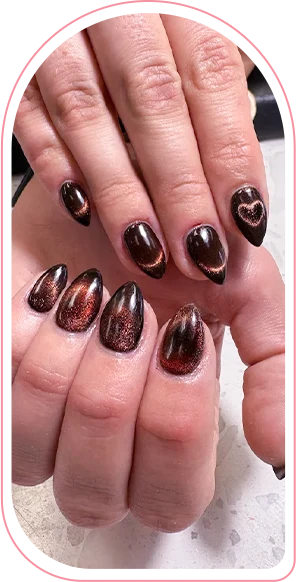 dark brown nail design