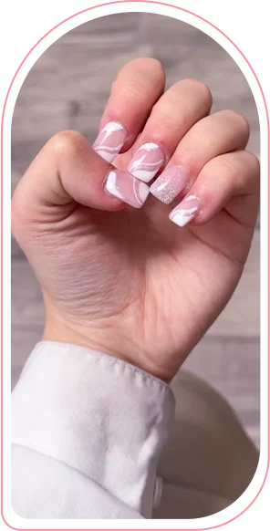 white pink nails